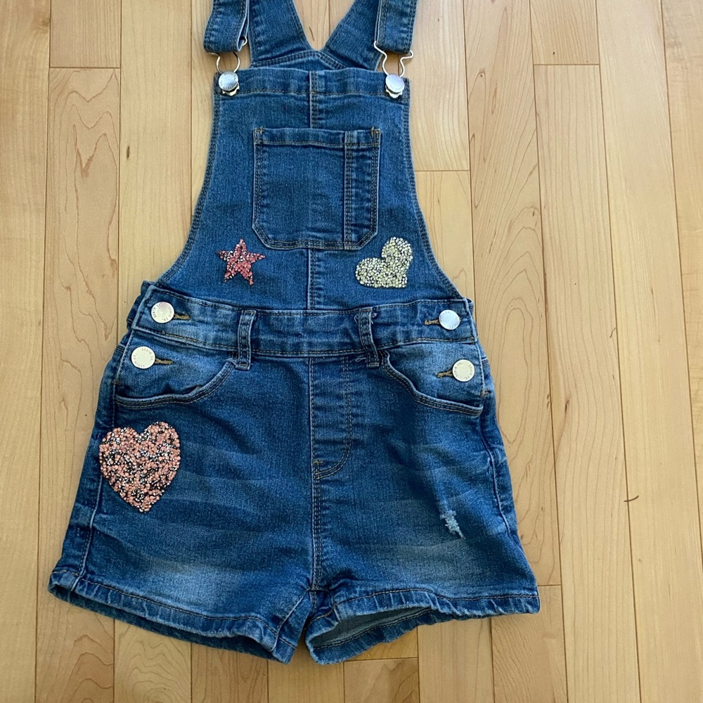 Girls Denim Shorts Overalls